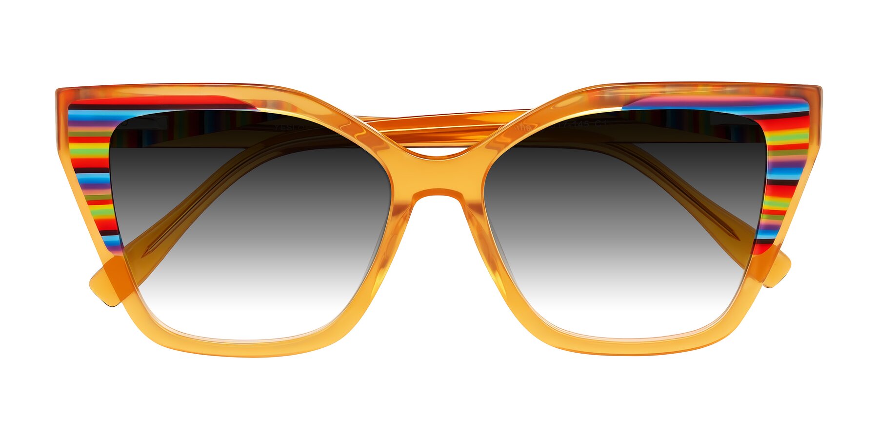 Folded Front of Zimme in Honey Groove with Gray Gradient Lenses