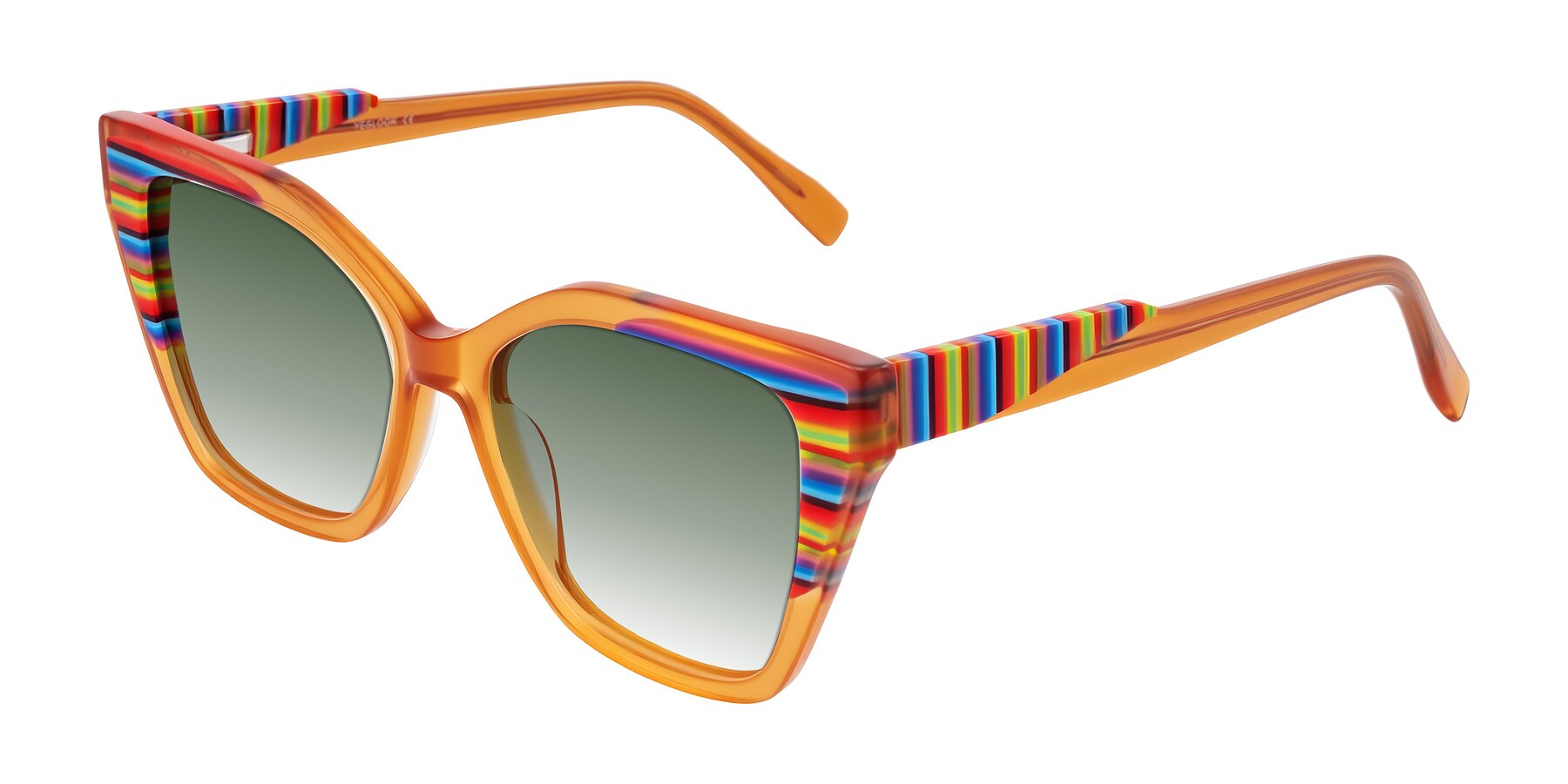 Angle of Zimme in Honey Groove with Green Gradient Lenses