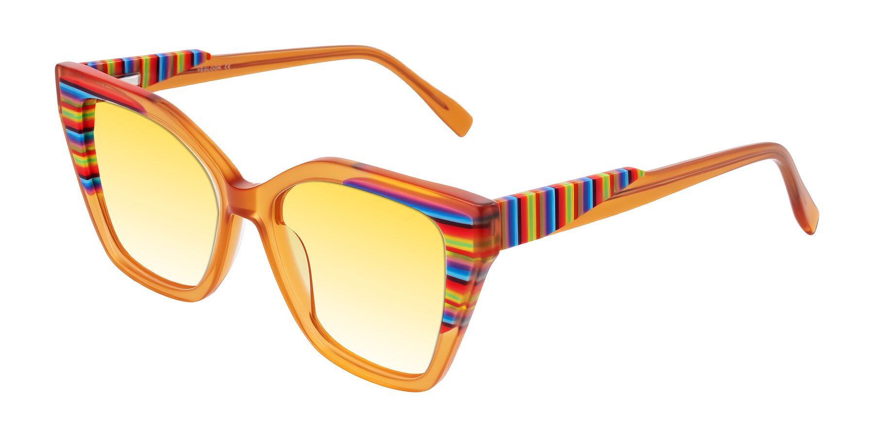 Angle of Zimme in Honey Groove with Yellow Gradient Lenses