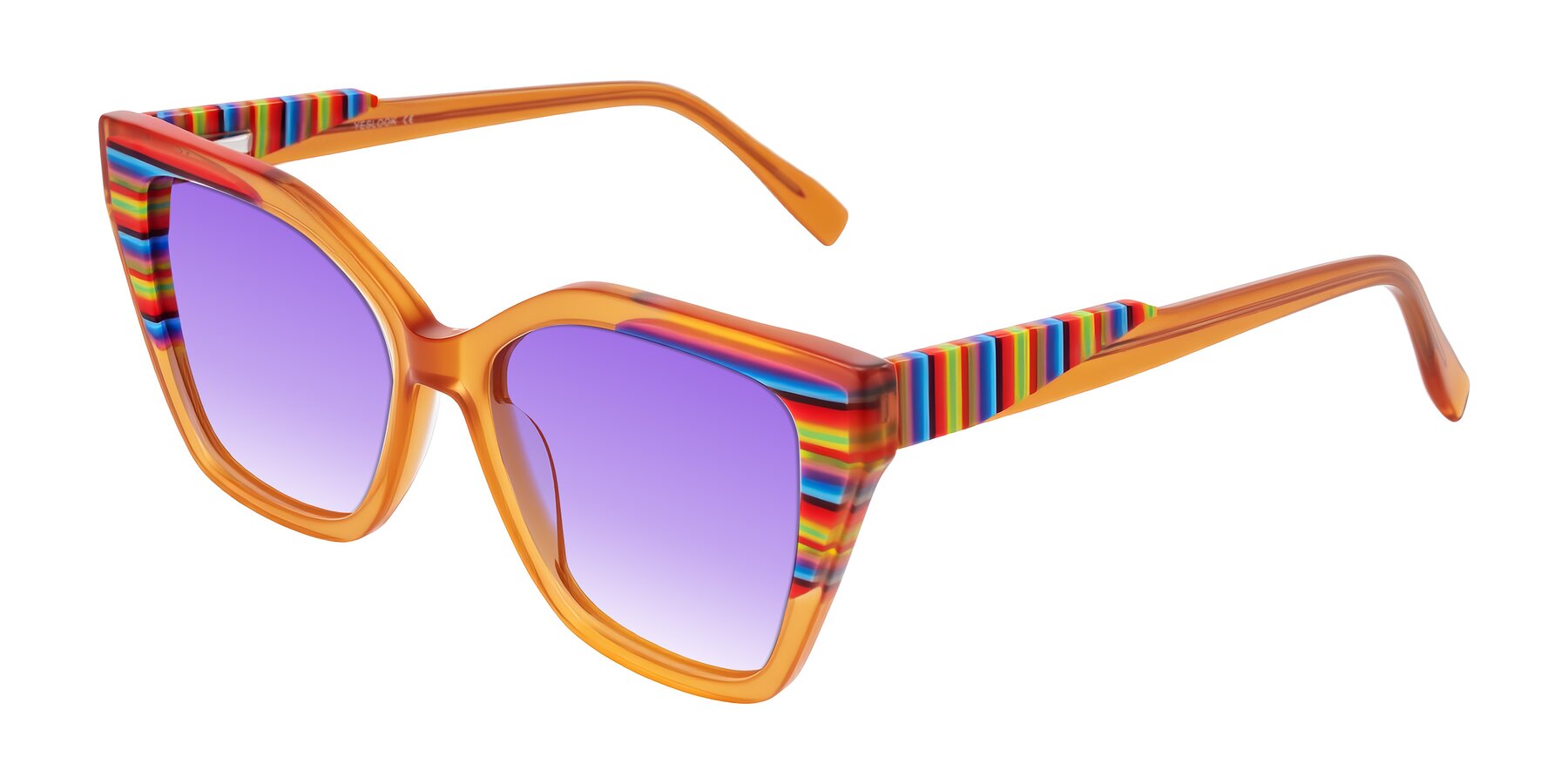 Angle of Zimme in Honey Groove with Purple Gradient Lenses