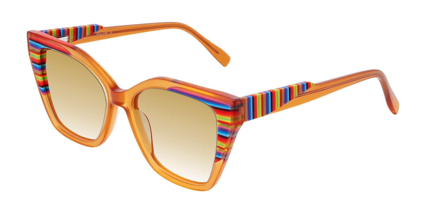 Angle of Zimme in Honey Groove with Champagne Gradient Lenses