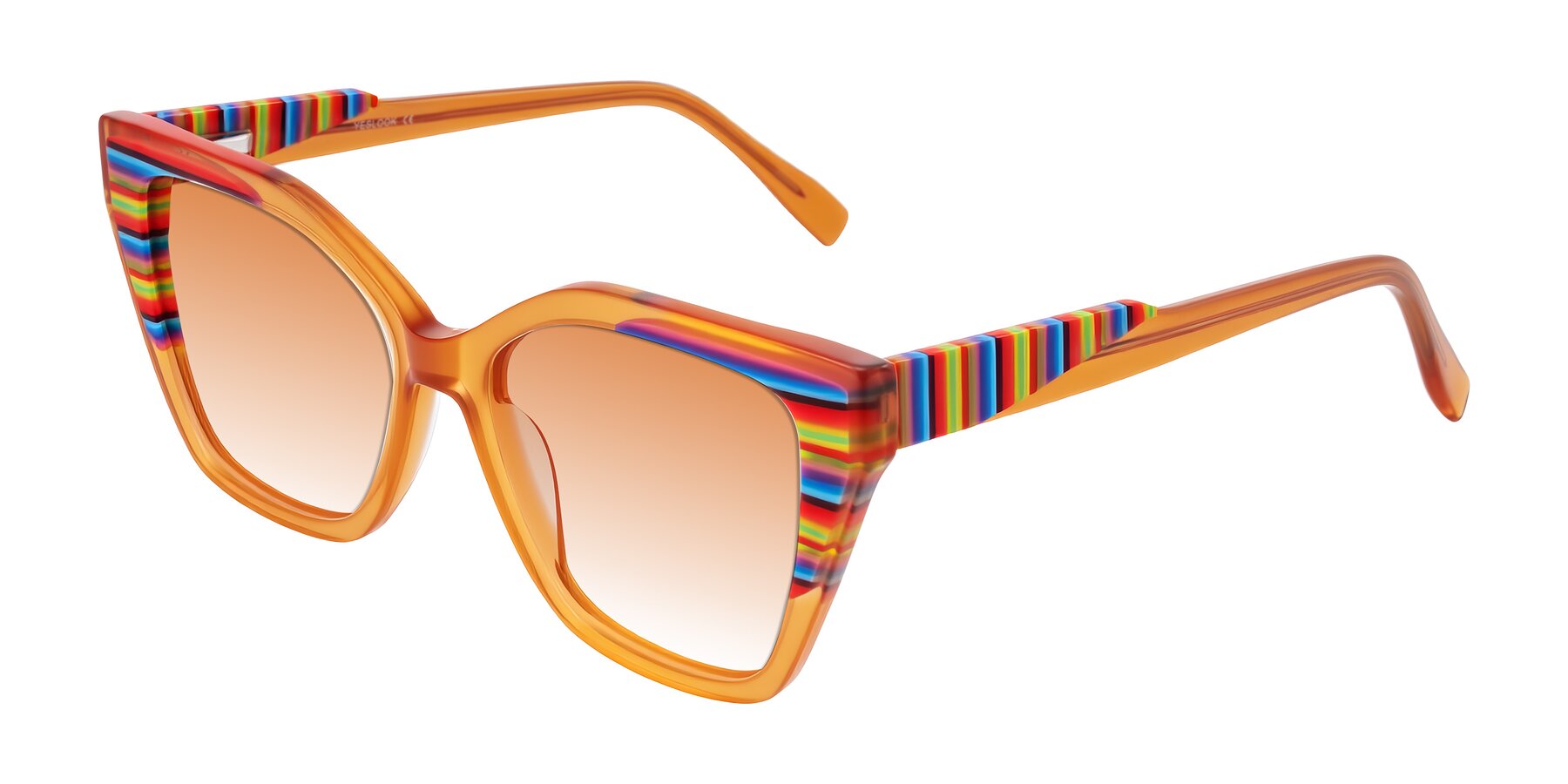 Angle of Zimme in Honey Groove with Orange Gradient Lenses