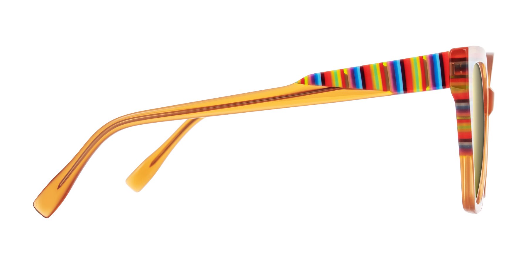 Side of Zimme in Honey Groove with Gold Mirrored Lenses