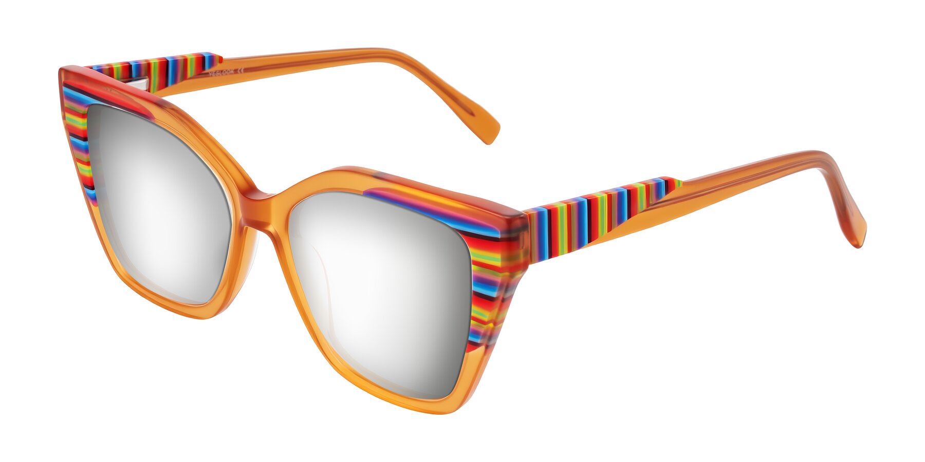 Angle of Zimme in Honey Groove with Silver Mirrored Lenses