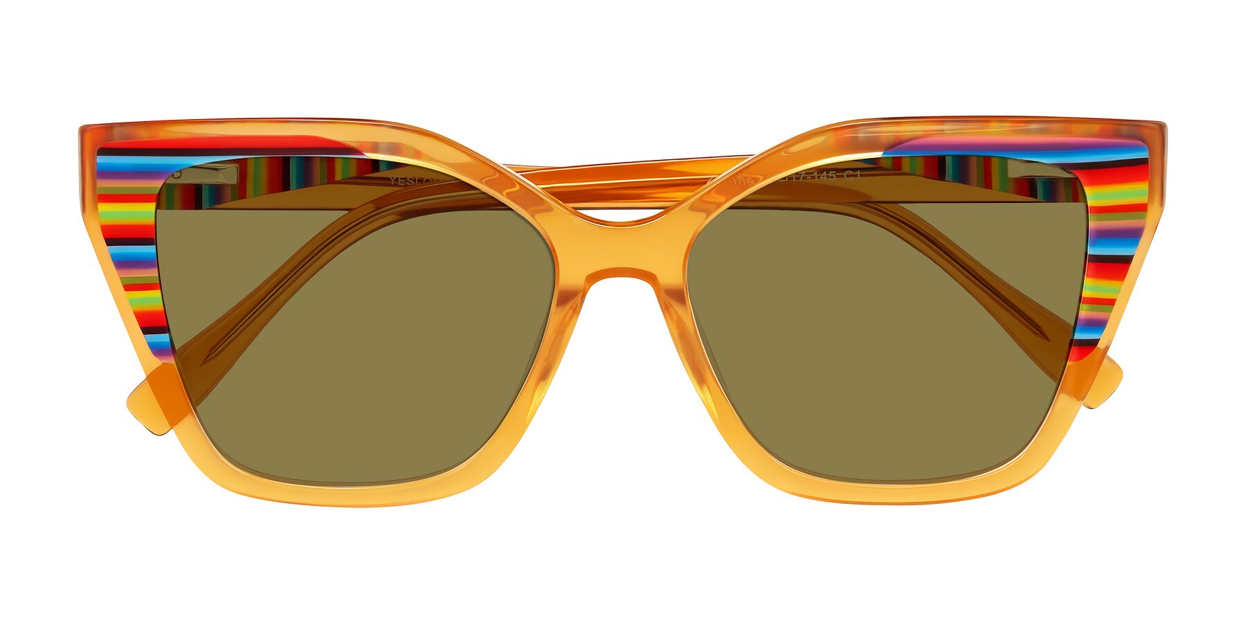Folded Front of Zimme in Honey Groove with Brown Polarized Lenses