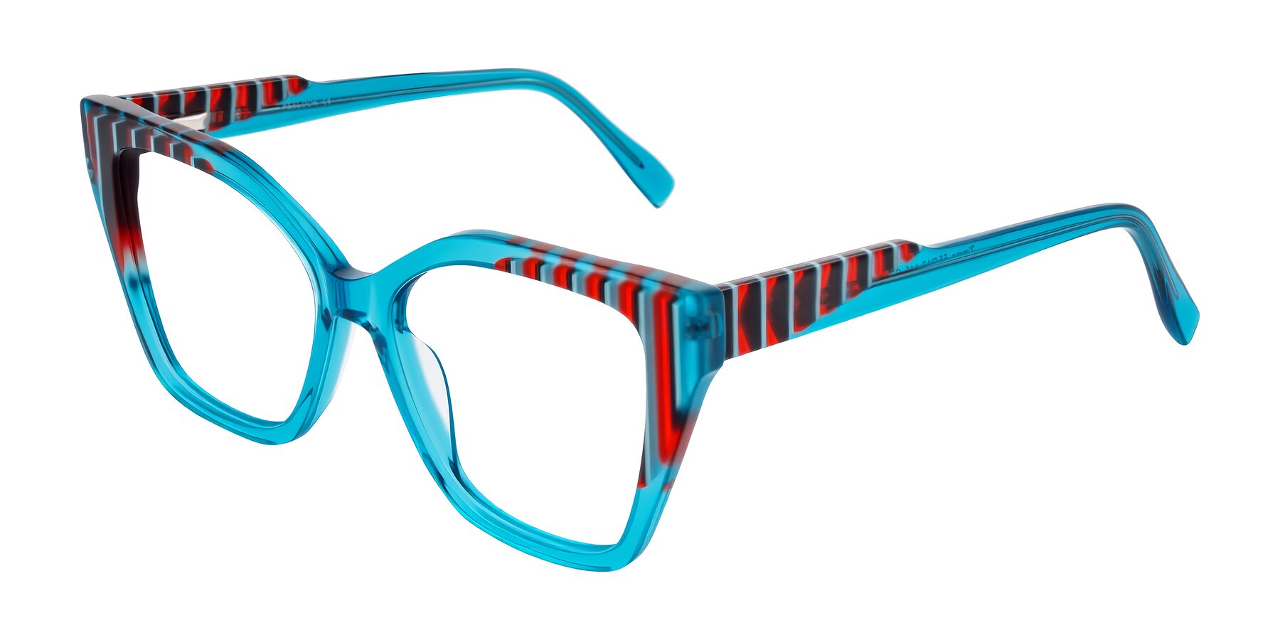 Angle of Zimme in Blue Fizz with Clear Eyeglass Lenses