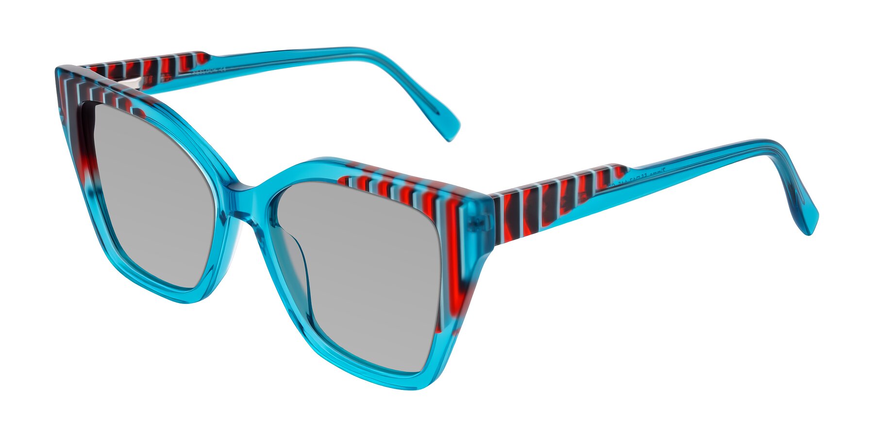 Angle of Zimme in Blue Fizz with Light Gray Tinted Lenses