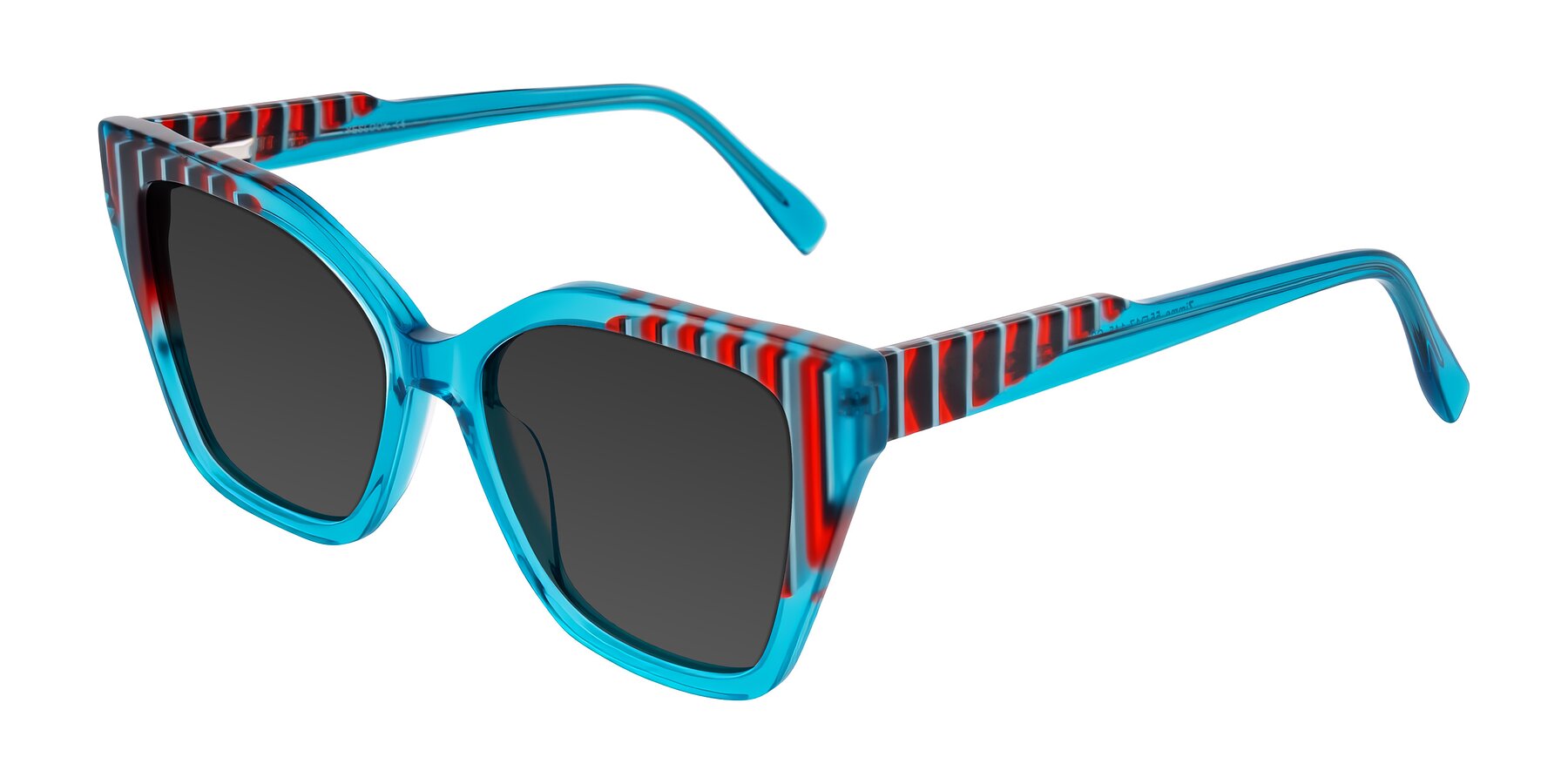 Angle of Zimme in Blue Fizz with Gray Tinted Lenses