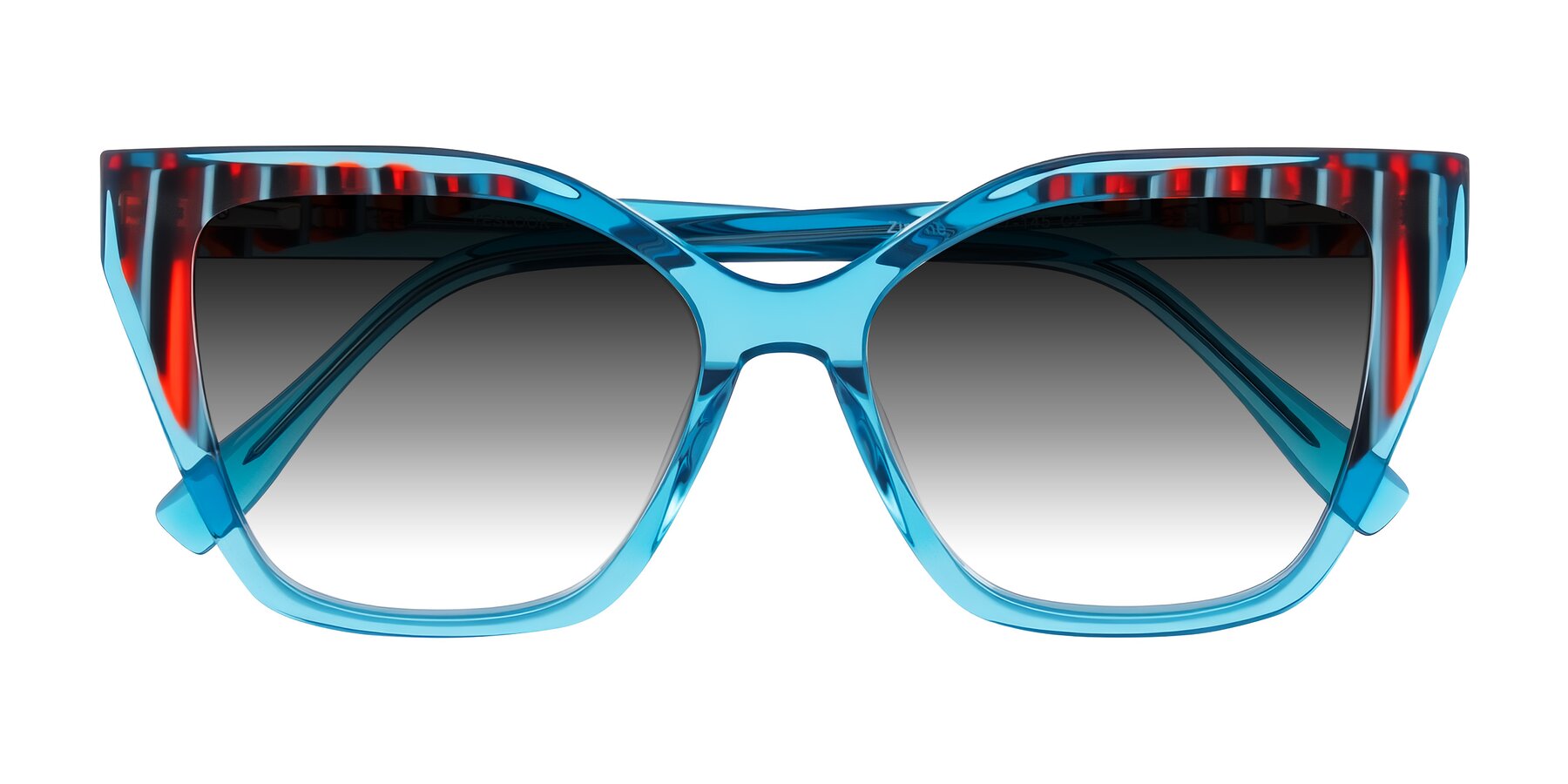 Folded Front of Zimme in Blue Fizz with Gray Gradient Lenses