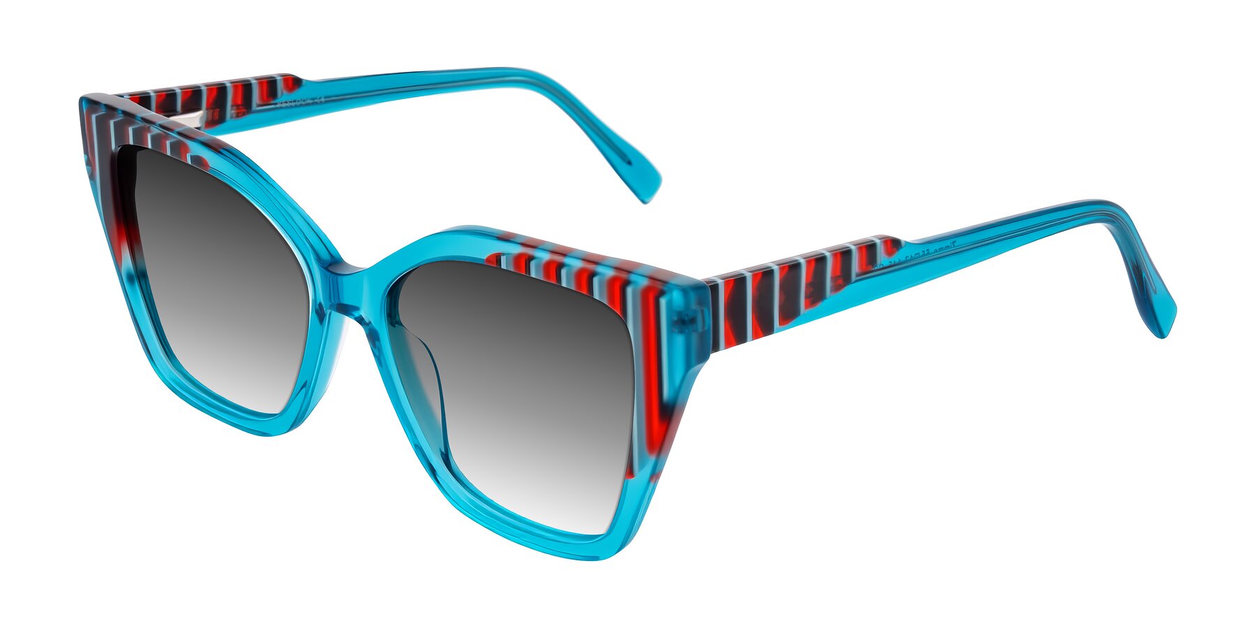 Angle of Zimme in Blue Fizz with Gray Gradient Lenses