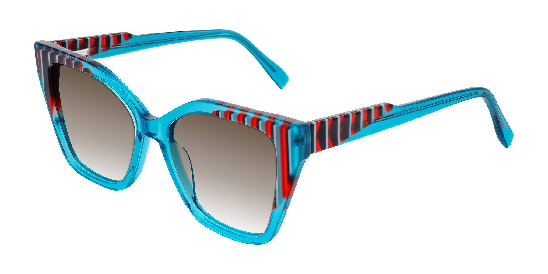 Angle of Zimme in Blue Fizz with Brown Gradient Lenses