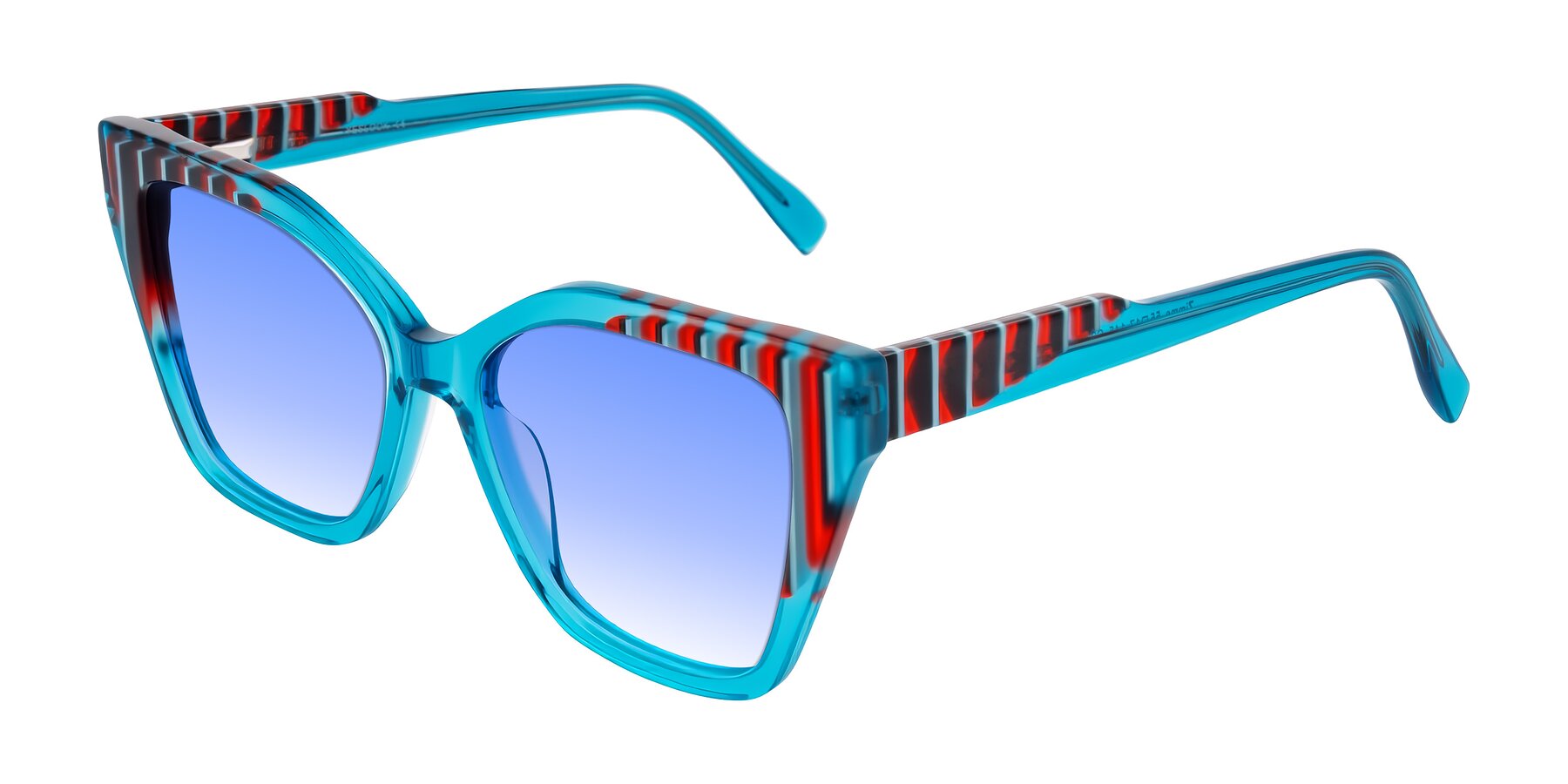 Angle of Zimme in Blue Fizz with Blue Gradient Lenses
