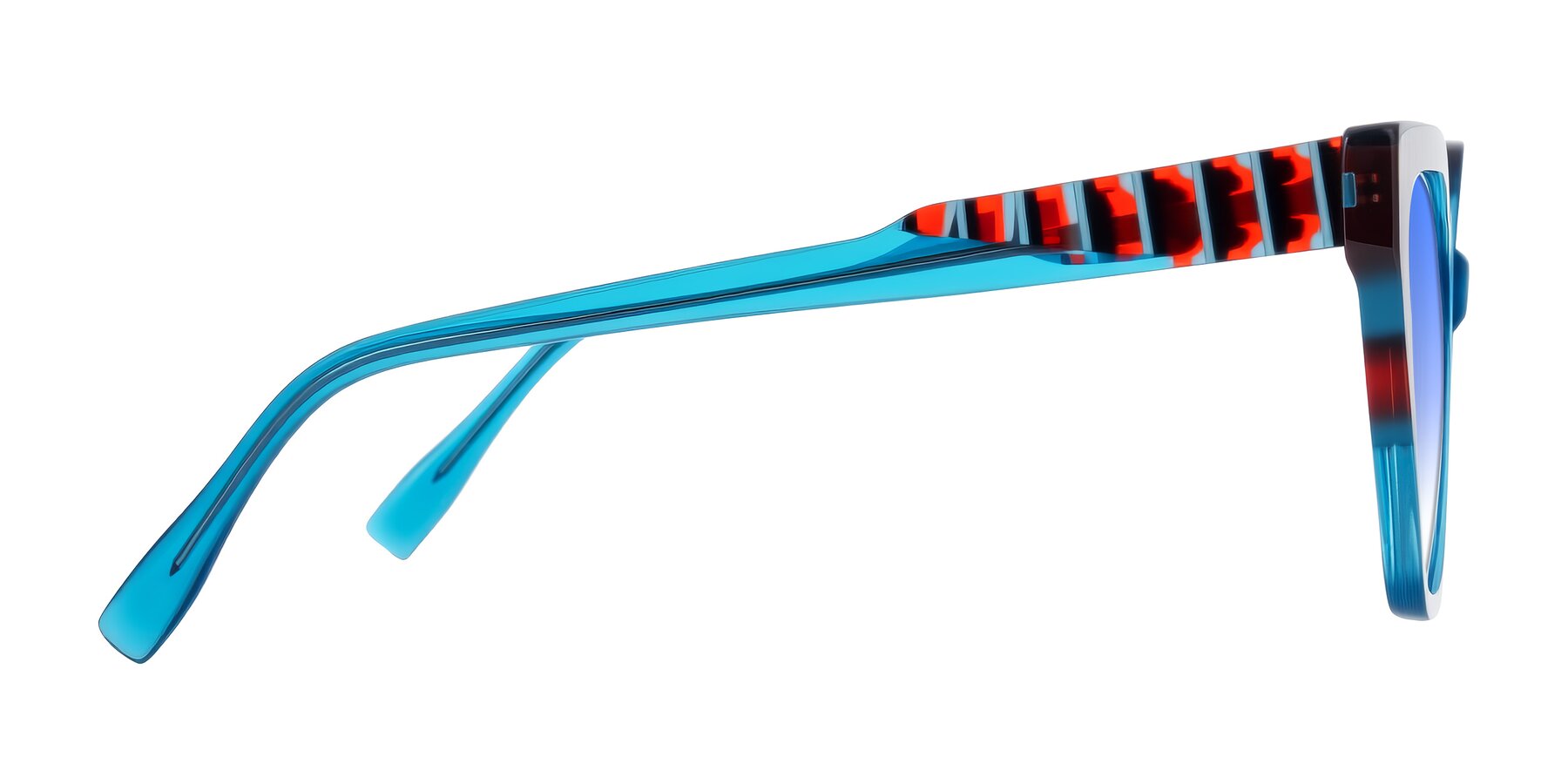 Side of Zimme in Blue Fizz with Blue Gradient Lenses