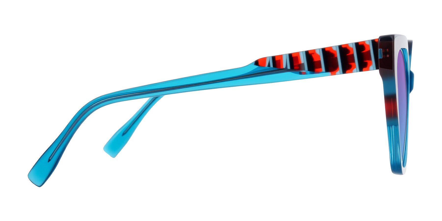 Side of Zimme in Blue Fizz with Purple / Blue Gradient Lenses