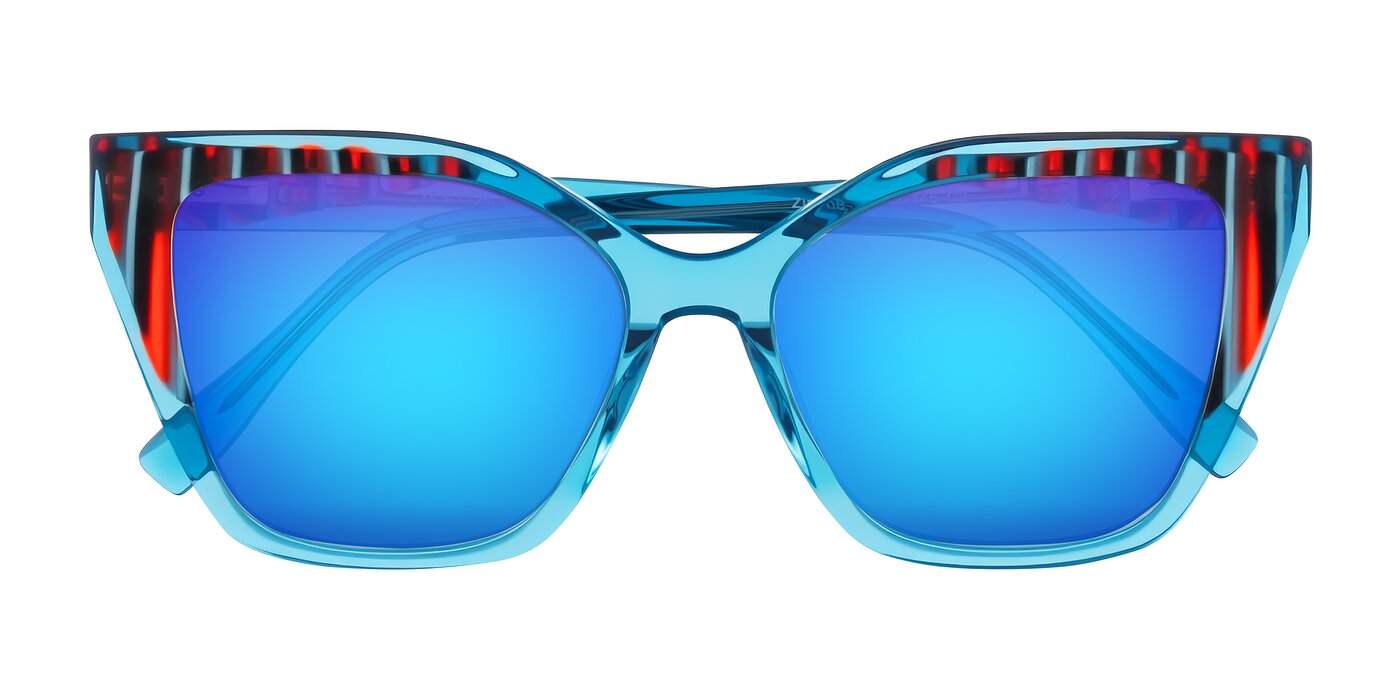 Zimme - Blue Fizz Flash Mirrored Sunglasses