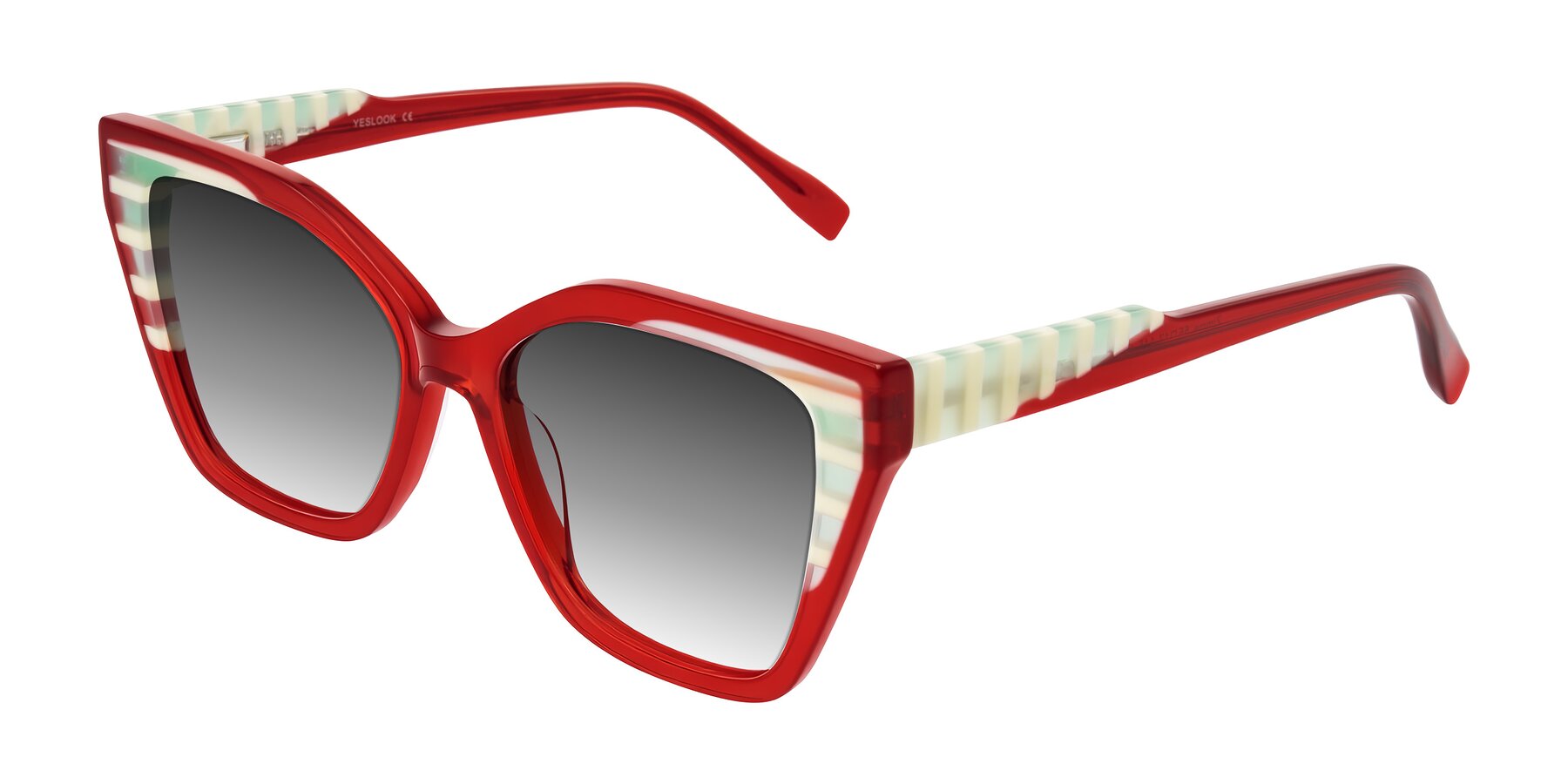 Angle of Zimme in Cherry Pop with Gray Gradient Lenses