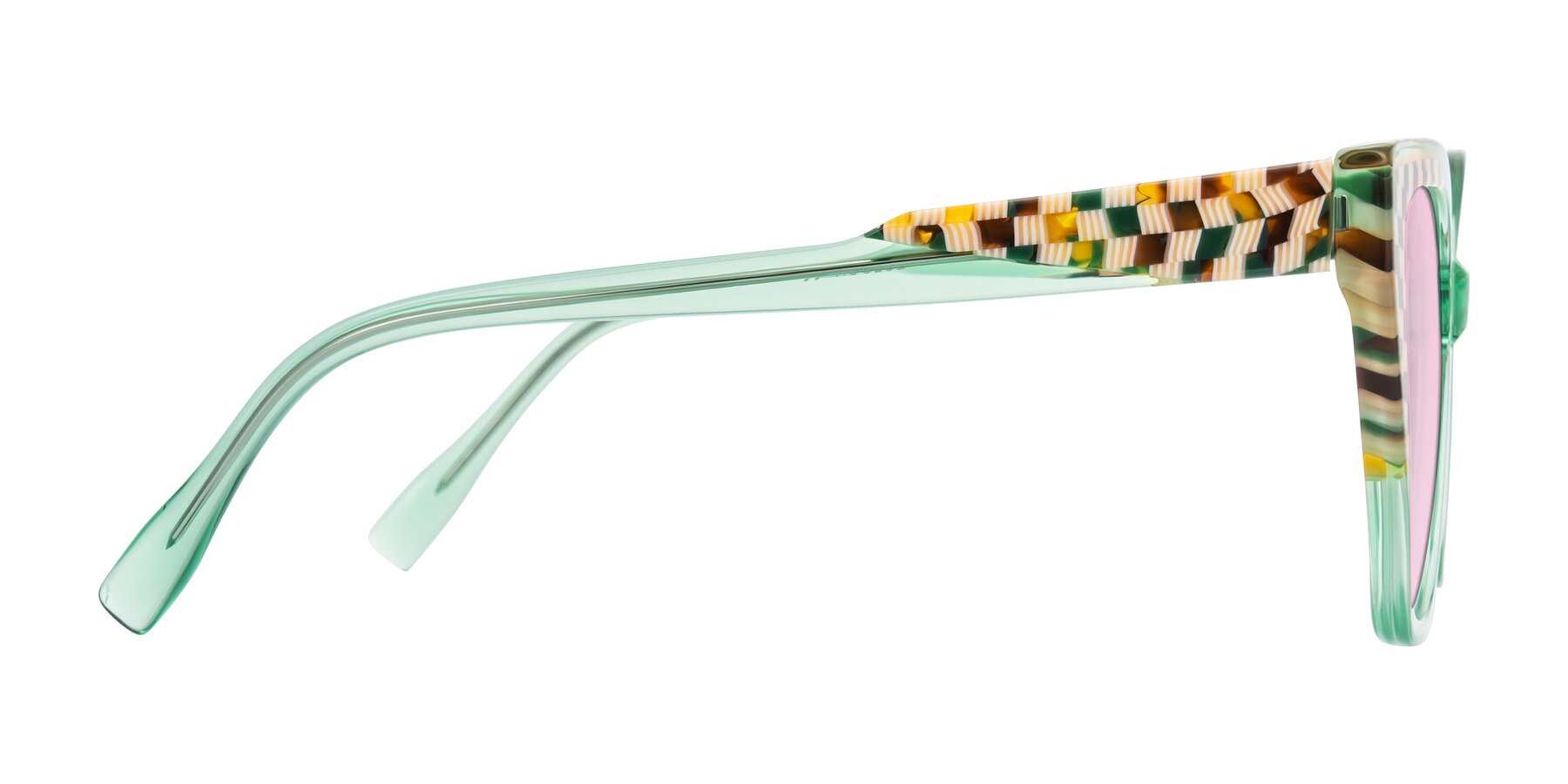 Side of Zimme in Mint Mod with Light Pink Tinted Lenses