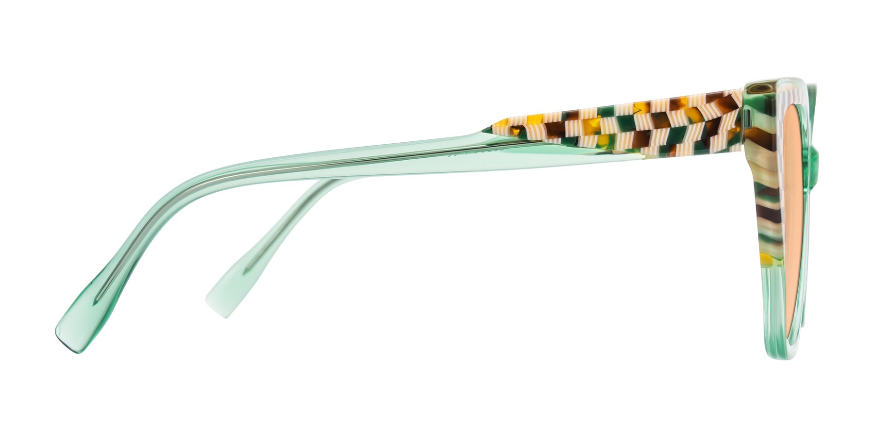 Side of Zimme in Mint Mod with Light Orange Tinted Lenses