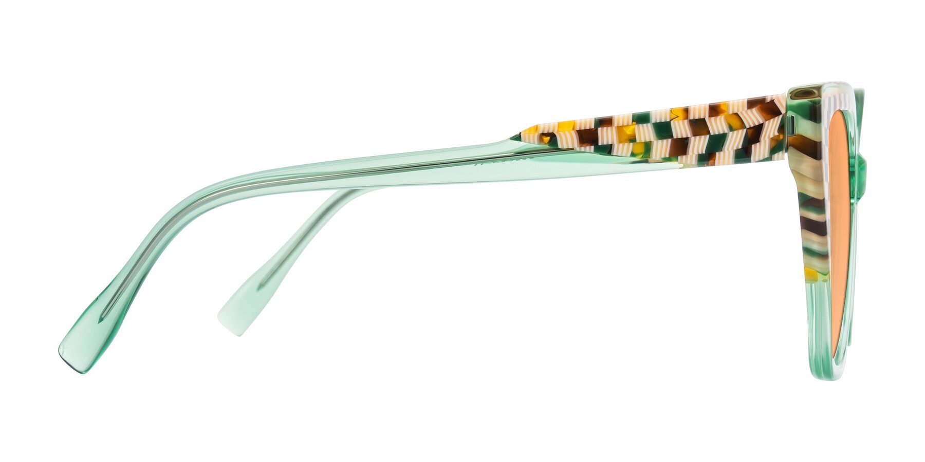 Side of Zimme in Mint Mod with Medium Orange Tinted Lenses