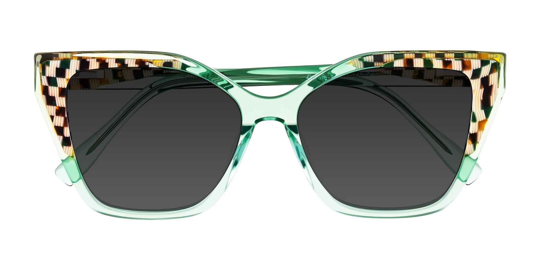 Folded Front of Zimme in Mint Mod with Gray Tinted Lenses