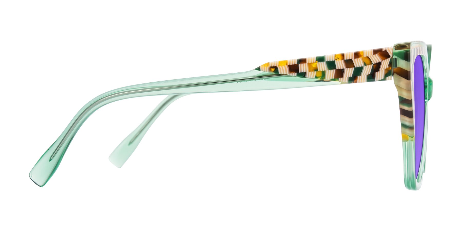 Side of Zimme in Mint Mod with Purple Tinted Lenses