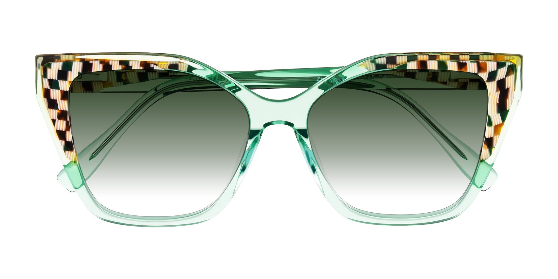 Folded Front of Zimme in Mint Mod with Green Gradient Lenses