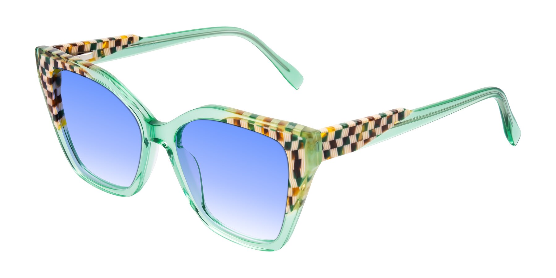 Angle of Zimme in Mint Mod with Blue Gradient Lenses
