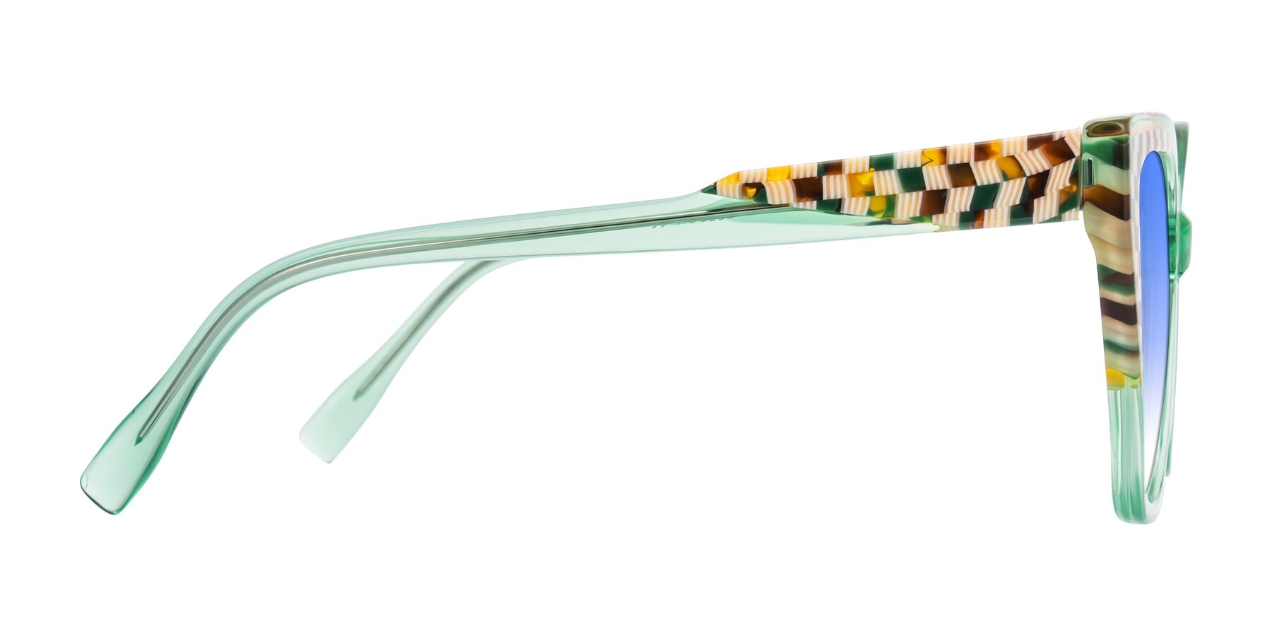 Side of Zimme in Mint Mod with Blue Gradient Lenses