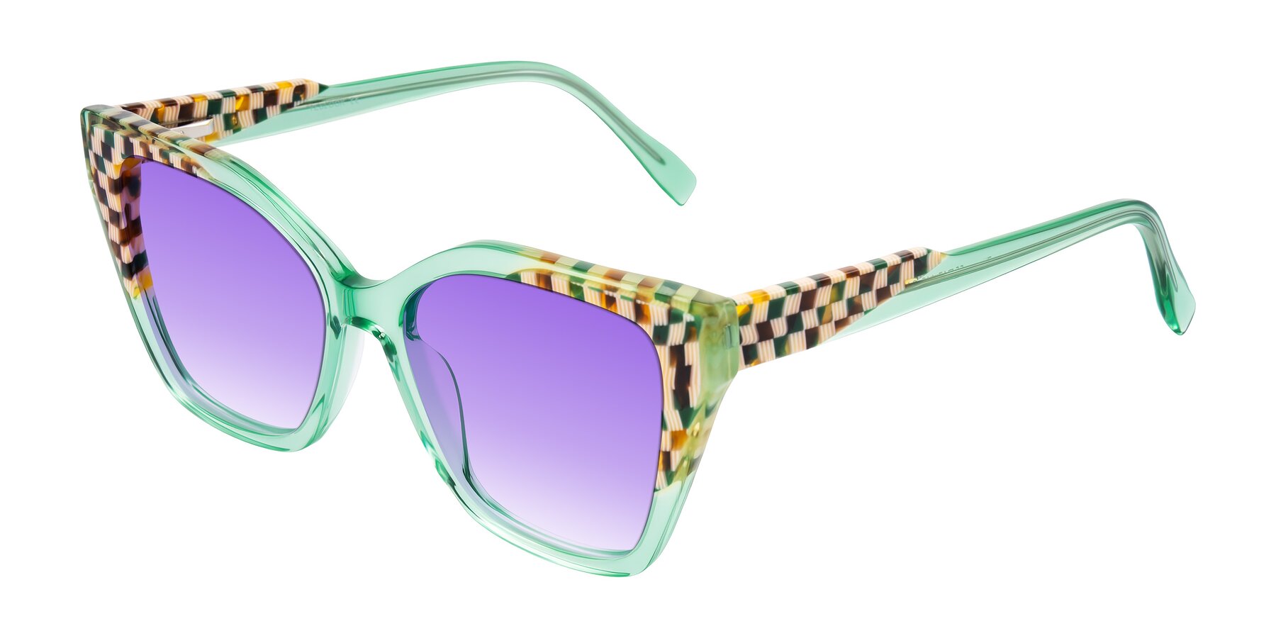 Angle of Zimme in Mint Mod with Purple Gradient Lenses