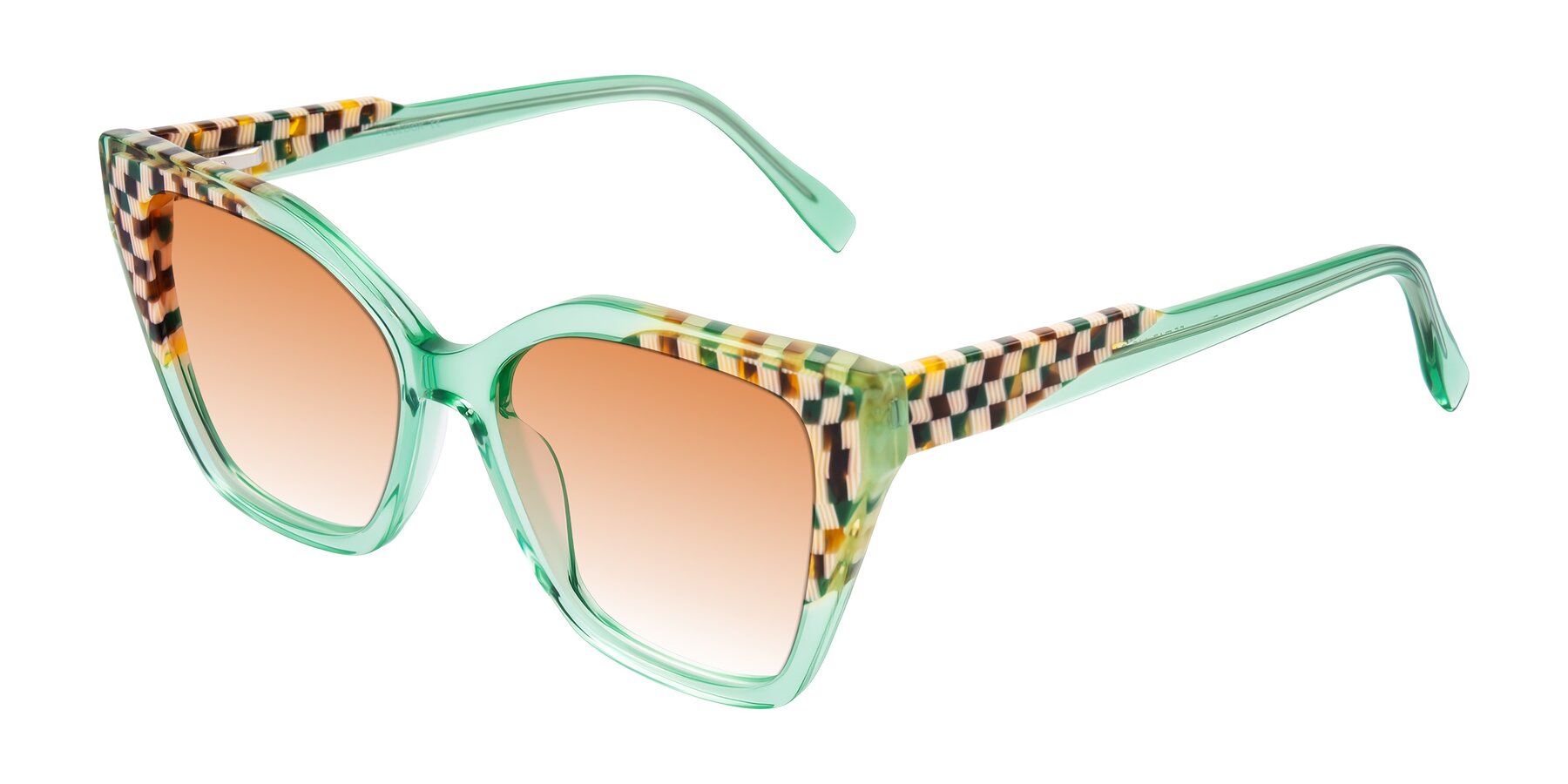 Angle of Zimme in Mint Mod with Orange Gradient Lenses