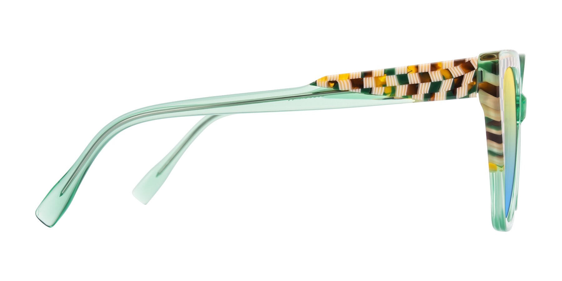Side of Zimme in Mint Mod with Yellow / Blue Gradient Lenses