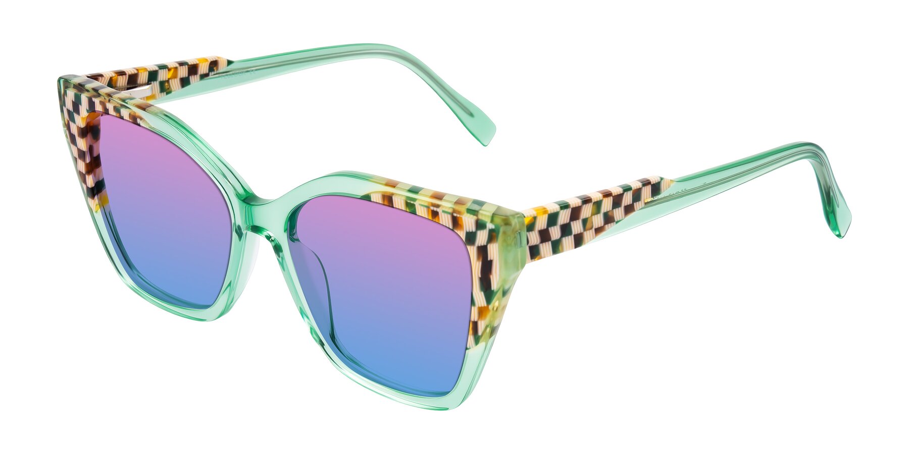 Angle of Zimme in Mint Mod with Pink / Blue Gradient Lenses