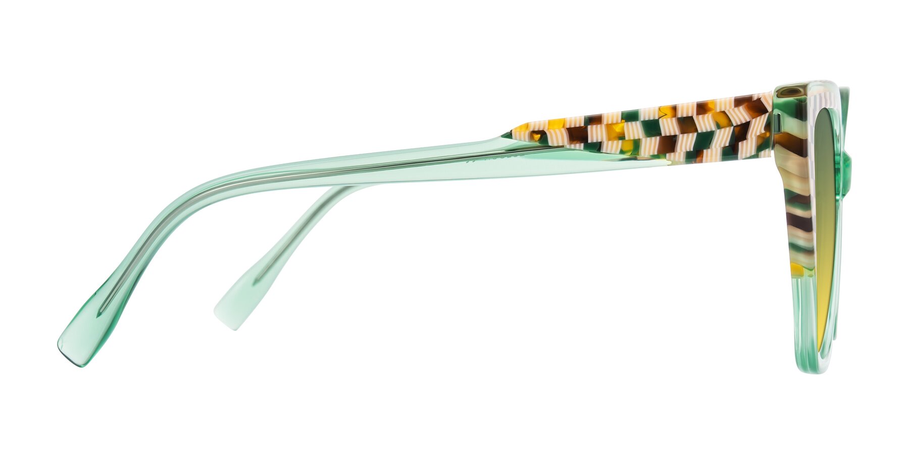 Side of Zimme in Mint Mod with Green / Yellow Gradient Lenses