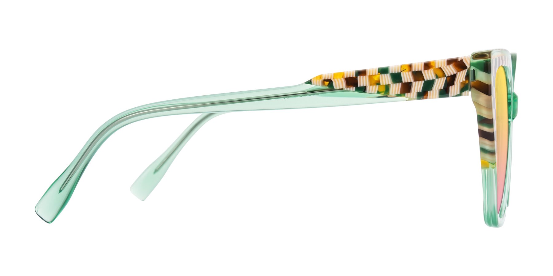 Side of Zimme in Mint Mod with Yellow / Pink Gradient Lenses