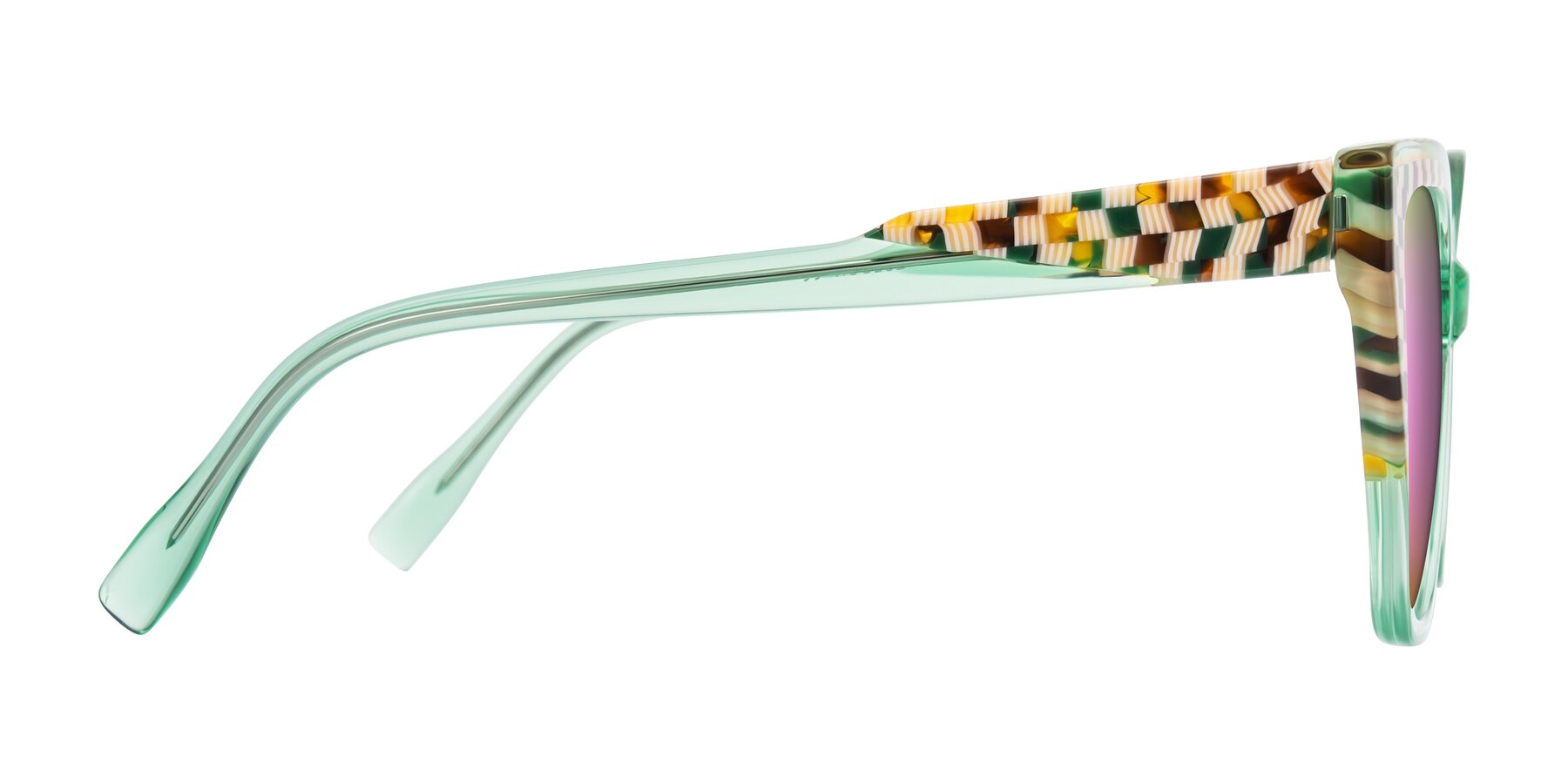 Side of Zimme in Mint Mod with Pink Mirrored Lenses