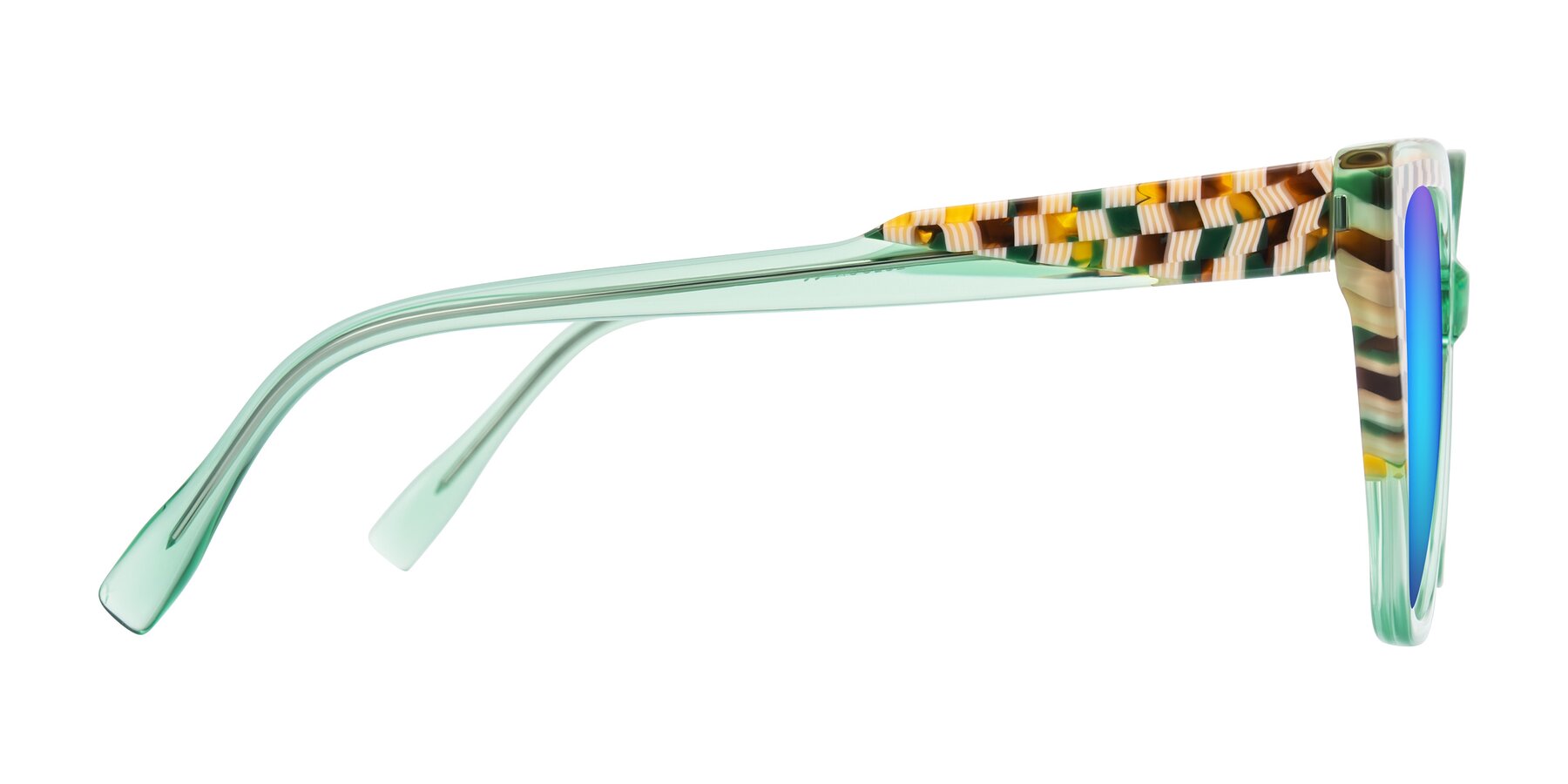 Side of Zimme in Mint Mod with Blue Mirrored Lenses