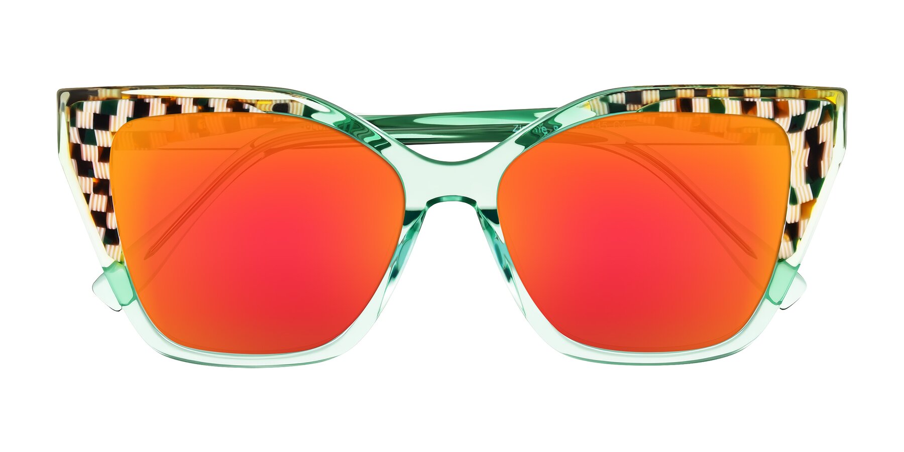 Folded Front of Zimme in Mint Mod with Red Gold Mirrored Lenses