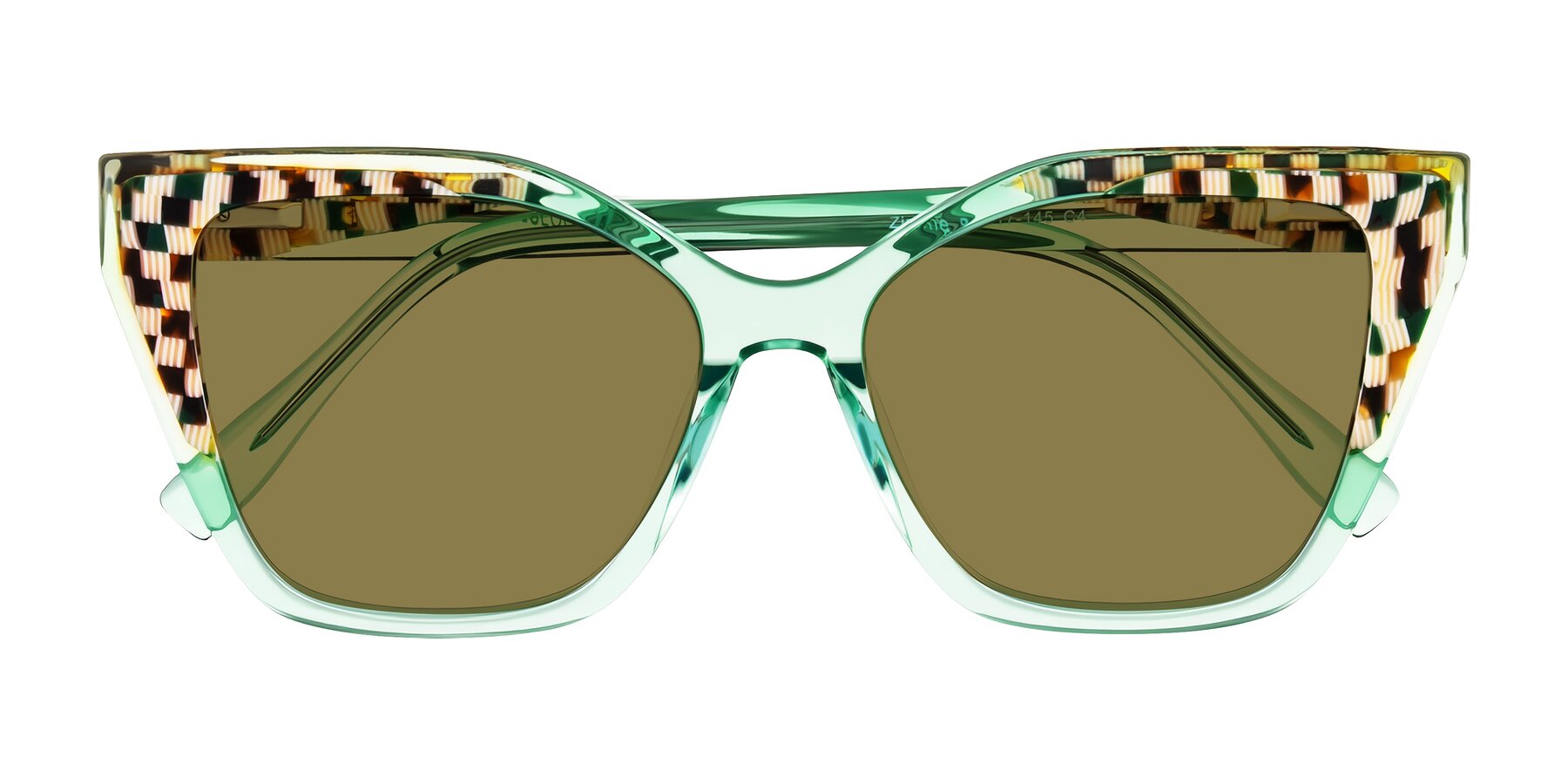 Folded Front of Zimme in Mint Mod with Brown Polarized Lenses