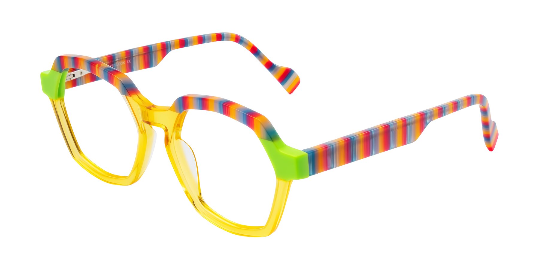 Angle of Ralyn in Citrine Pop with Clear Eyeglass Lenses