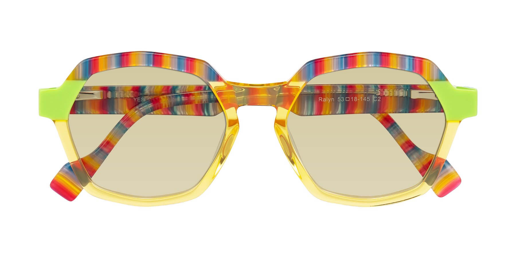 Folded Front of Ralyn in Citrine Pop with Light Champagne Tinted Lenses
