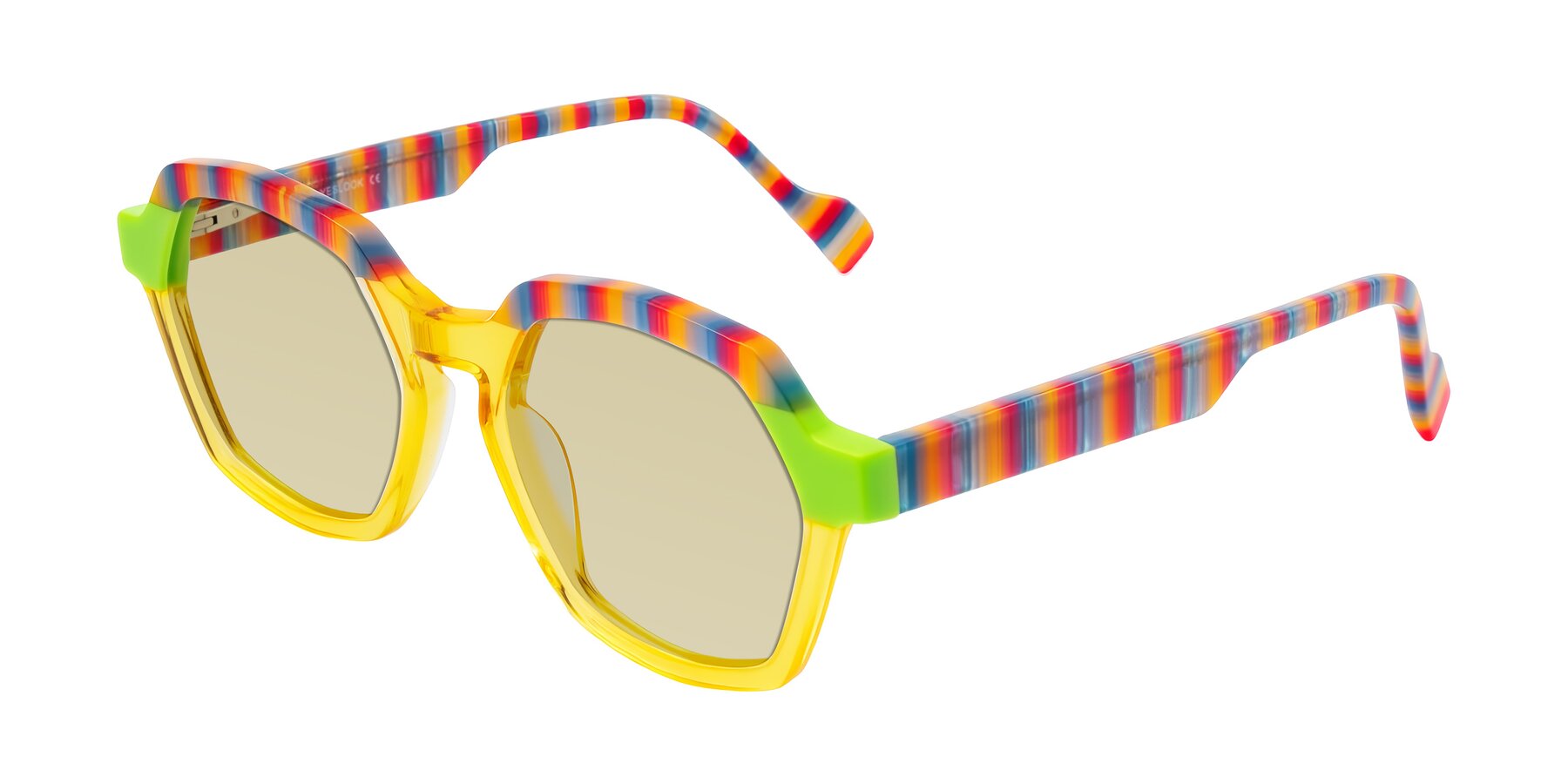 Angle of Ralyn in Citrine Pop with Light Champagne Tinted Lenses