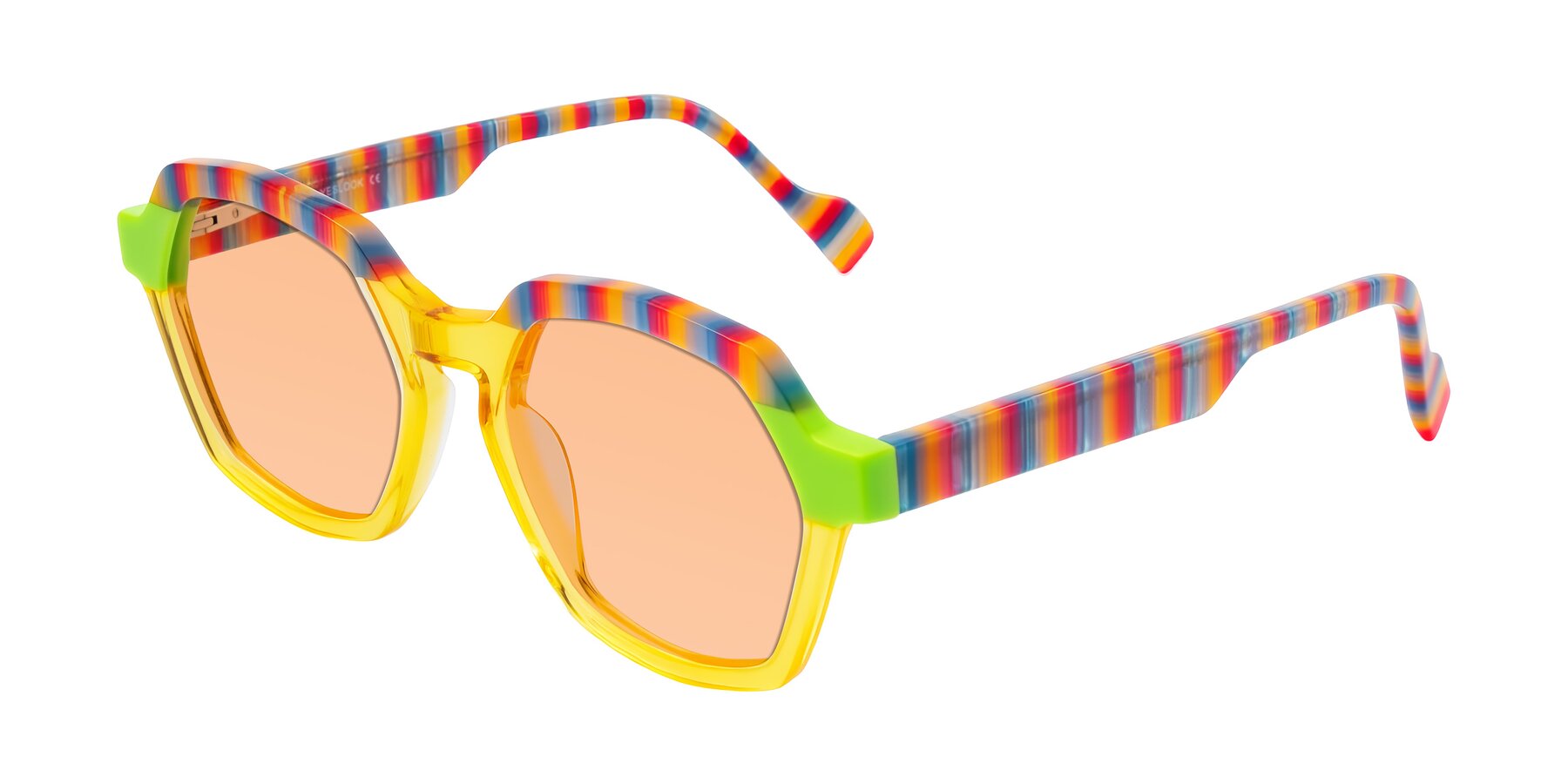 Angle of Ralyn in Citrine Pop with Light Orange Tinted Lenses