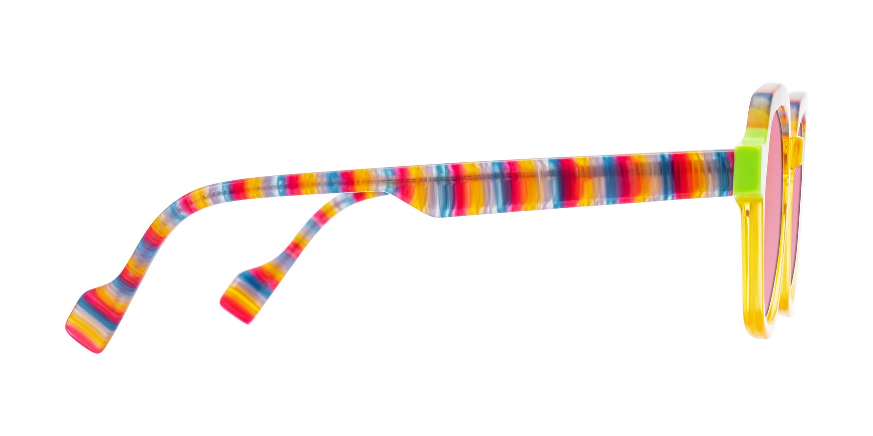 Side of Ralyn in Citrine Pop with Pink Tinted Lenses