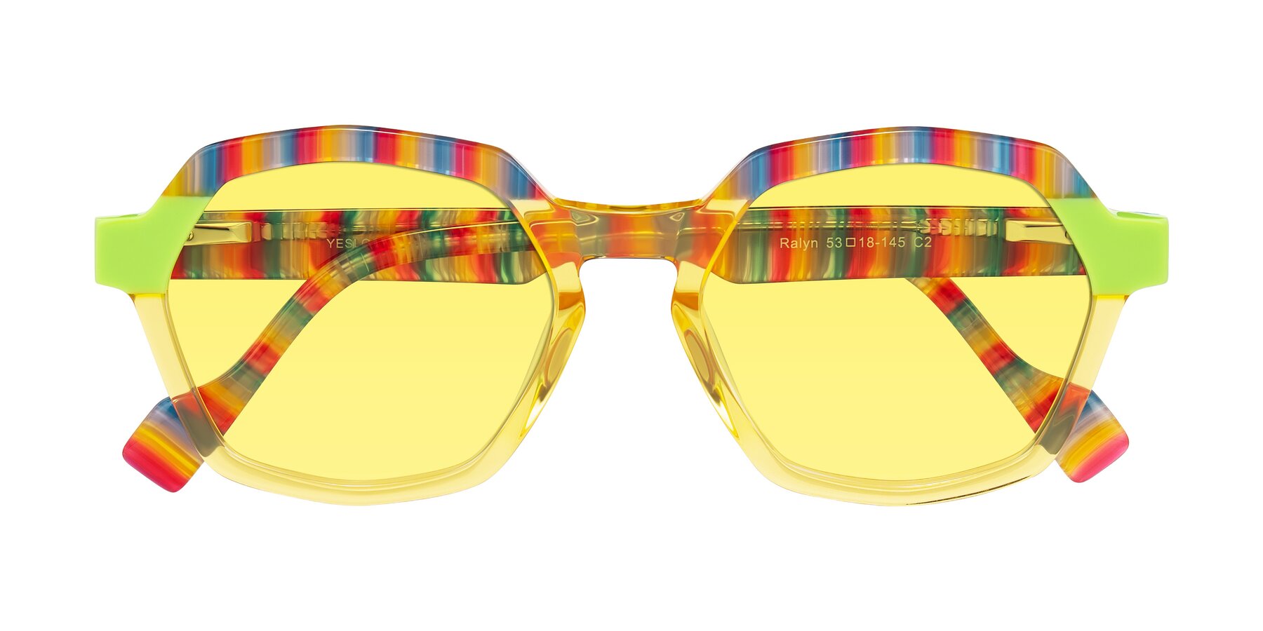 Folded Front of Ralyn in Citrine Pop with Medium Yellow Tinted Lenses