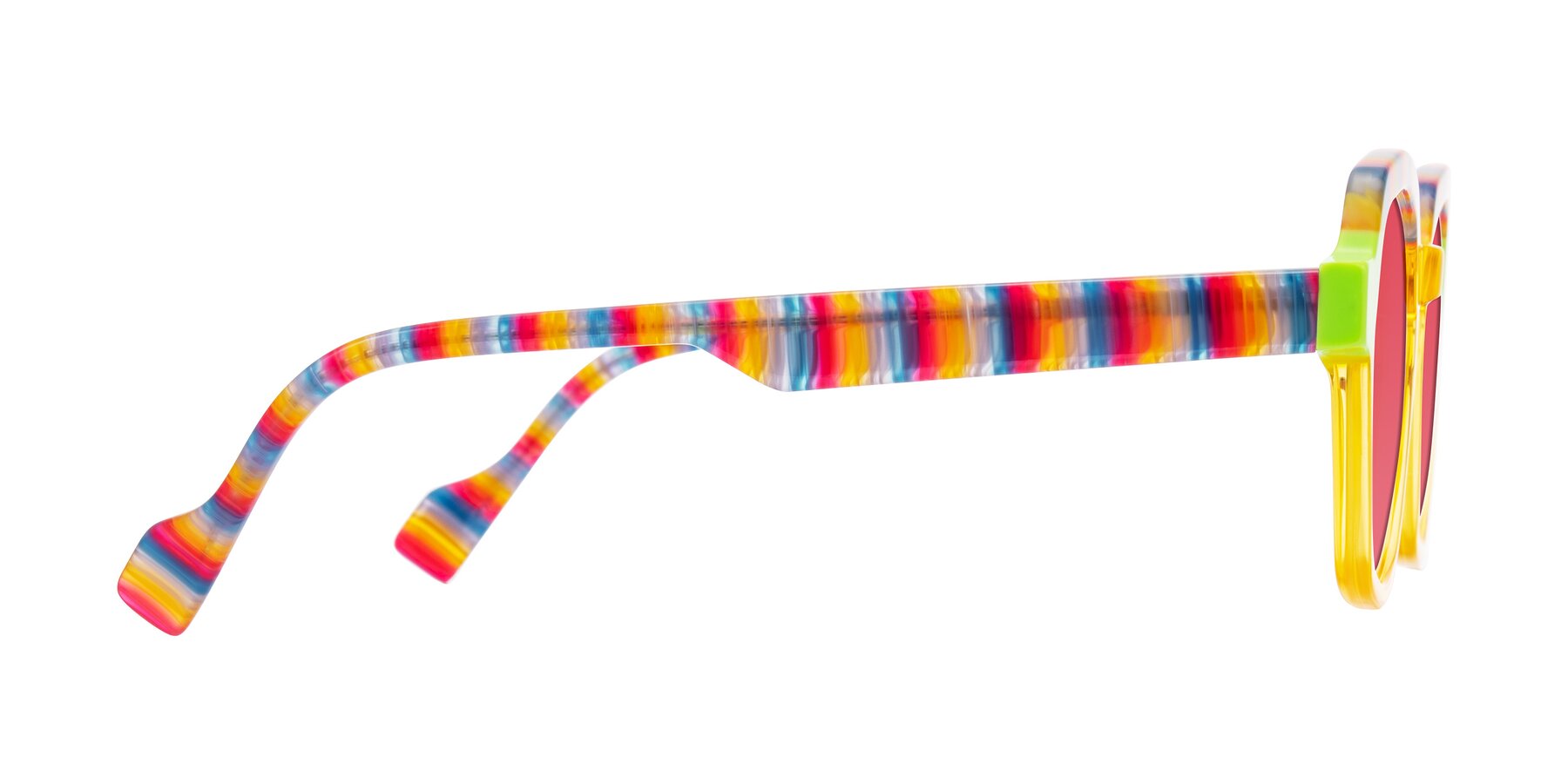 Side of Ralyn in Citrine Pop with Red Tinted Lenses
