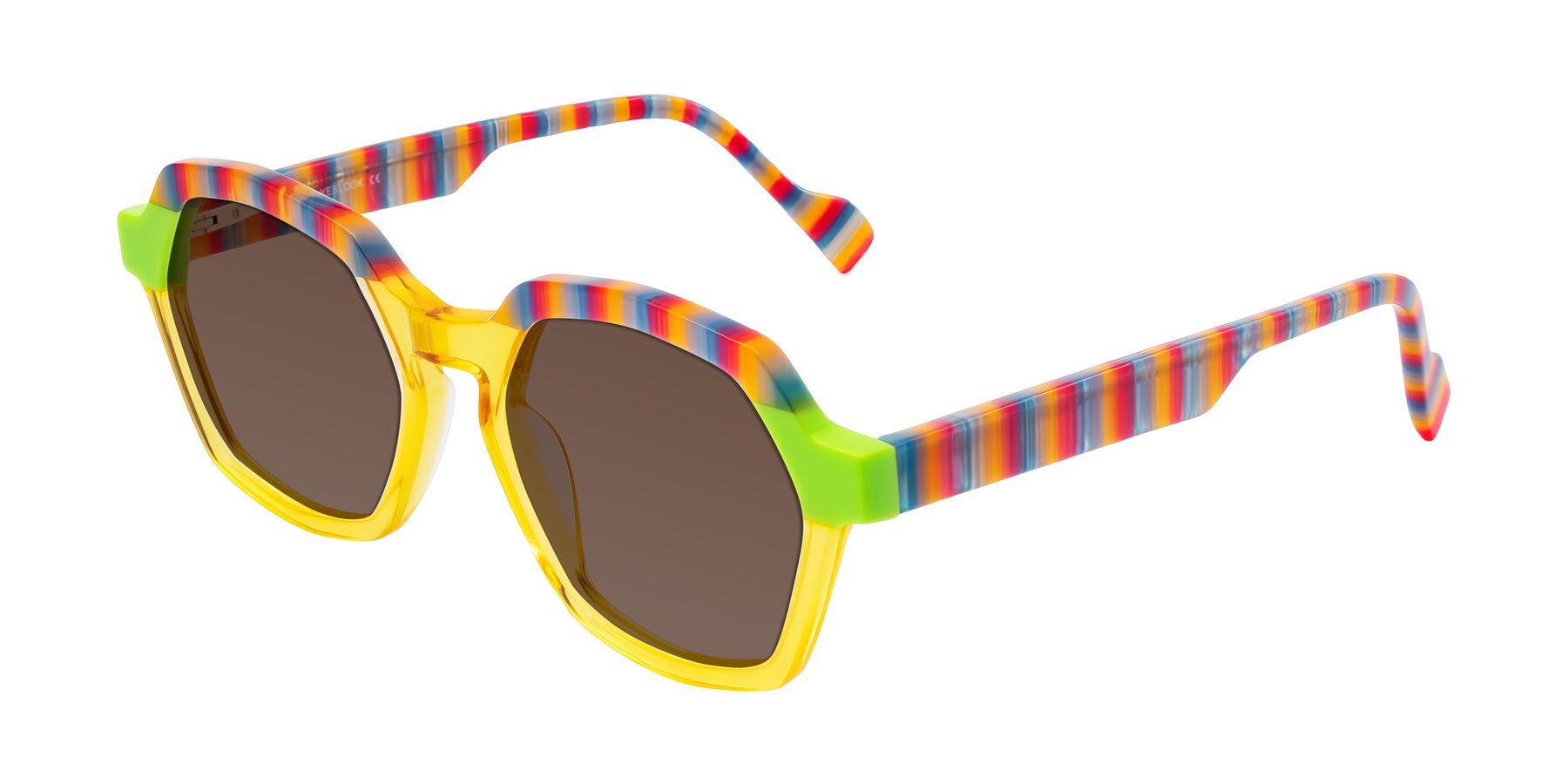 Angle of Ralyn in Citrine Pop with Brown Tinted Lenses