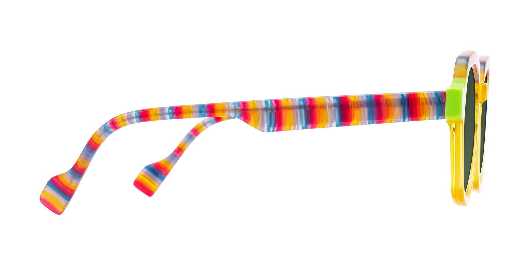 Side of Ralyn in Citrine Pop with Green Tinted Lenses