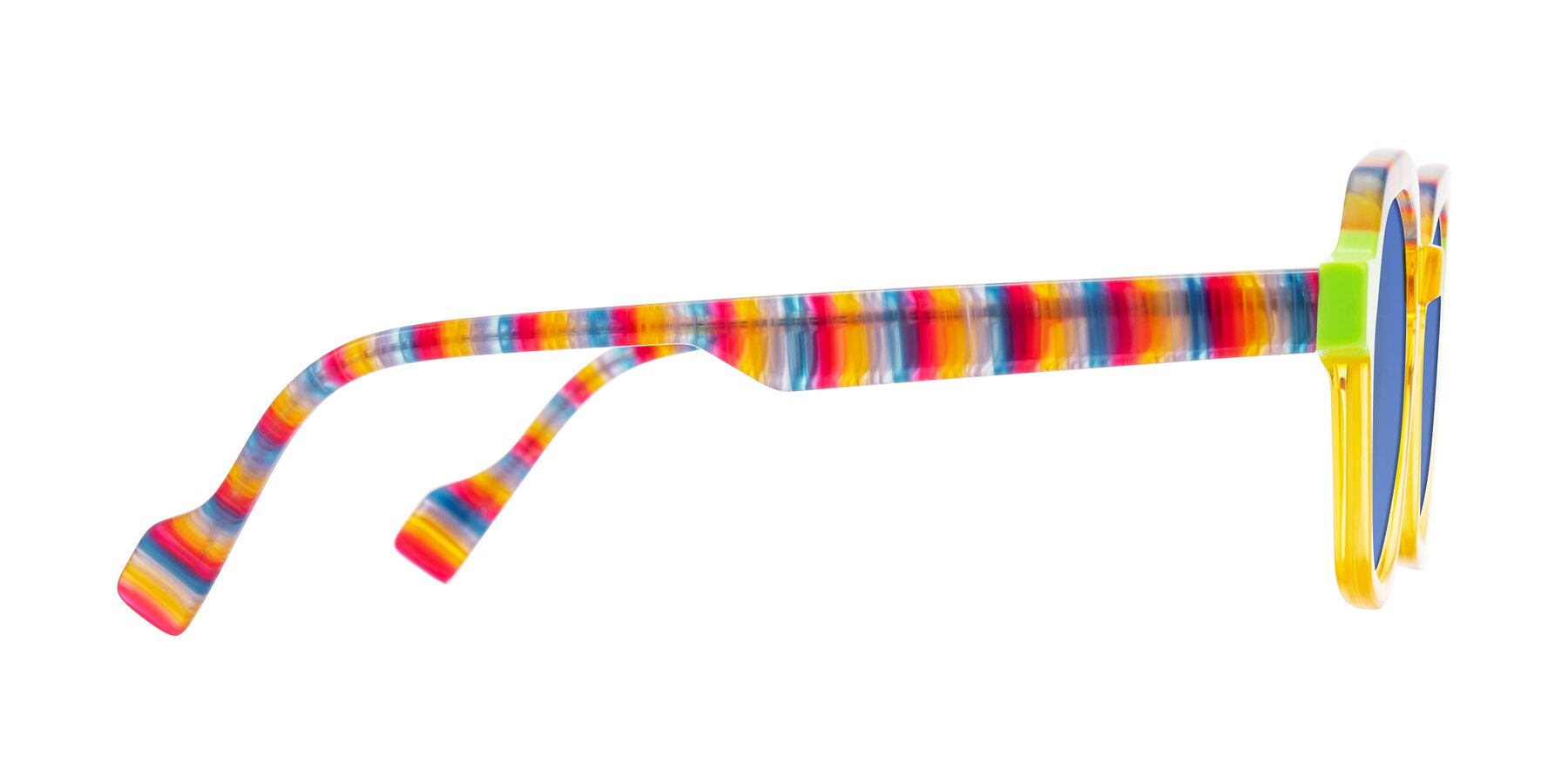 Side of Ralyn in Citrine Pop with Blue Tinted Lenses