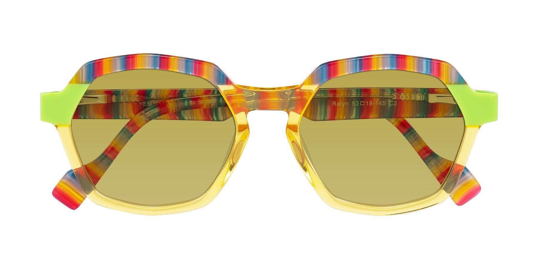 Folded Front of Ralyn in Citrine Pop with Champagne Tinted Lenses