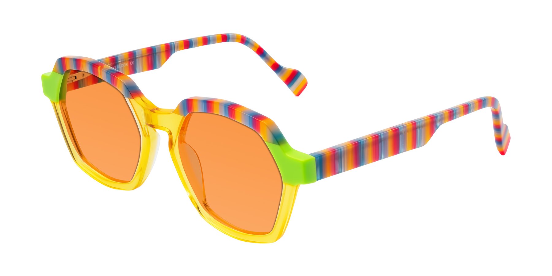 Angle of Ralyn in Citrine Pop with Orange Tinted Lenses